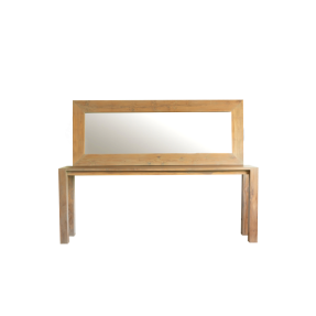 Plain console with teak mirror